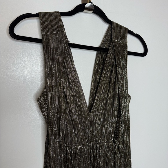 Sabina Musayev - Helena Metallic Tiered Maxi Dress in Gold size xsmall - Picture 4 of 11